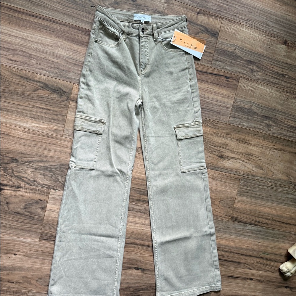 Beige Women's Cargo Jeans